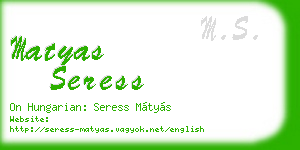 matyas seress business card